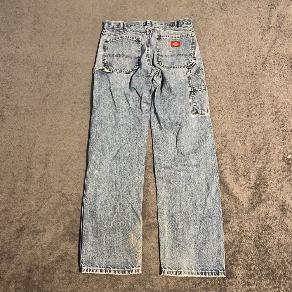 Vintage Dickies Mens Relaxed Fit Carpenter Jeans Light Wash Denim 32x34 Workwear